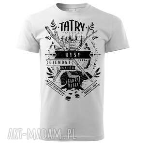 tatry polskie biała koszulka męska tatra art, góry marka tatrzańska
