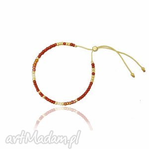 handmade bransoletka minimal - brown and gold