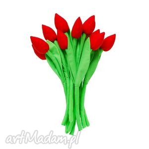 bukiet bawełnianych tulipanów, szyte, tulipany z materiału