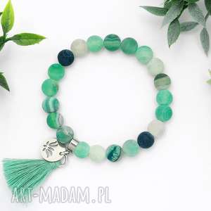 ręcznie wykonane bransoletka z kamieni naturalnych - nature green agate