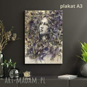 Nimfa leśna - artystyczny plakat A3 z akwarelą