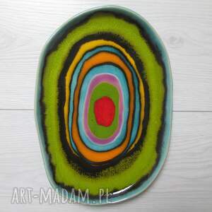 handmade ceramika owalna energetyczna patera