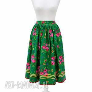 spódnica krakowska, folk, kobieta, kwiaty taniec ludowy, bawełna