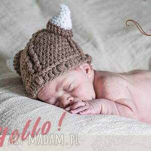czapka viking z rogami, hełm wikinga, noworodkowa sesja foto, newborn