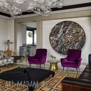 obraz koło - decadent okrągła metaliczna płaskorzeźba na ścianę fi 90cm, duże