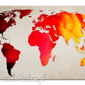 obraz mapa świata - dms10 120x70cm na płótnie