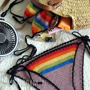 Bikini z tęczowym niuansem, tęczowe, kostium kąpielowy