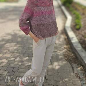 ręcznie wykonane swetry sweterek pink