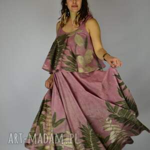 barwiona roślinami dzika spódnica malinowa rozkosz pełnego koła, eco