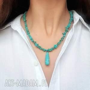 Naszyjnik z kamieniem niebios - turkus i magnezyt