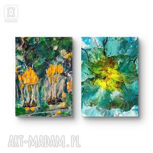 kompozycja wiosenna na płótnie, 30x40x1cm cm, obraz krajobraz, kwiat