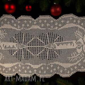 atelier szydelka28 piękny bieżnik szydełkowy bożonarodzeniowy 100 cm x 50