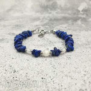 bransoletka w błękicie królewskim - lapis lazuli, agat, jadeit