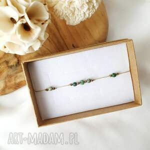 bransoletka z turkusem biżuteria handmade regulowana co dzień
