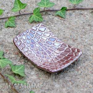 handmade ceramika mydelniczka skóra węża