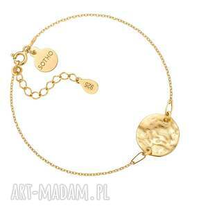 Złota bransoletka z nieregularnym małym kołem