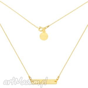 złoty naszyjnik always follow your heart, zawieszka, blaszka, grawer