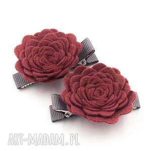 spinki do włosów różyczki victorian rose roses filcu