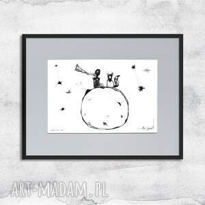 grafika z ramą - nr 143-insp mały książę obraz w ramie pokoju dziecięcego