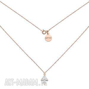 z cyrkonią z różowego złota, naszyjnik, kryształ, cytkonia