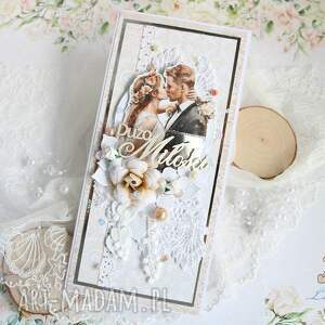handmade scrapbooking kartka ślubna pamiątka ślubu, kartka ręcznie robiona