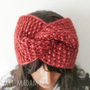 eleganska opaska turban na zimę wełny alpaki handmade