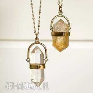 handmade naszyjniki naszyjnik z kamieniem cytryn w oprawie srebro 925 pozłacane
