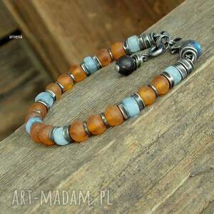 bursztyn,akwamaryn - bransoletka 016-Bransoletki