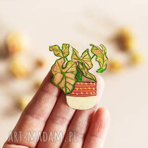 pomysł na upominek świąteczny Broszka handmade „Zroślicha w doniczce”