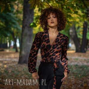 lily panterkę kopertowa bluzka elegancka