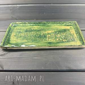 Patera ceramiczna z koniczynkami - handmade na prezent