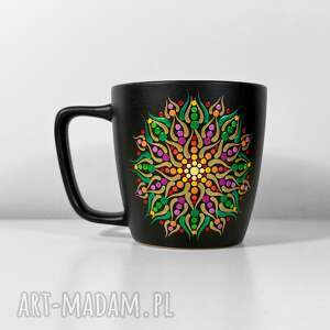 unikalny kubek z ręcznie malowaną mandalą prezent