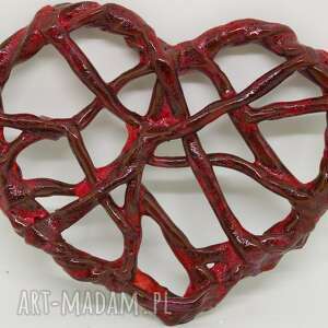 piękne serce ceramiczne - zawieszka handmade rękodzieło prezent