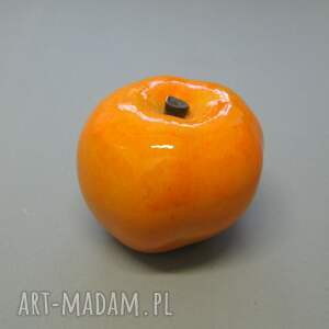 handmade ceramika jabłko dekoracyjne pomarańczowe II