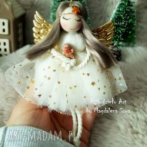 z pierniczkiem, aniołek zawieszka, Dekoracje świąteczne