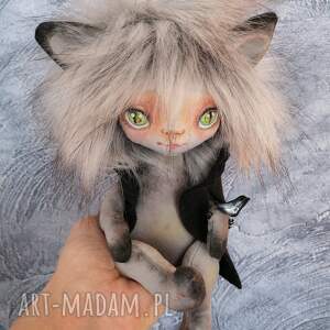 dekoracje chochlik kociowaty e - piet artystyczna lalka kolekcjonerska, kot