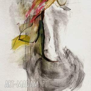 Green 50x70, kobieta duży obraz, obrazy do salonu