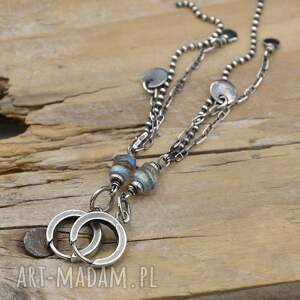 długie kolczyki z labradorytem 163 - Grey Line project biżuteria