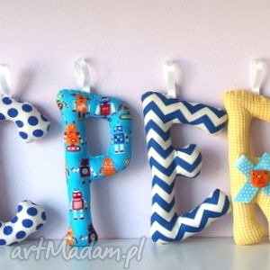 Prezent szyte Kacperek ozdoba pokoju, literki, imię