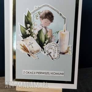 scrapbooking kartki kartka komunijna na komunię dla chłopca
