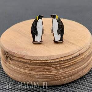 Kolczyki drewniane PINGWINY, pingwin, ptaki
