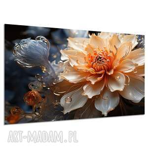 Obraz na płótnie 120x80 cm - pomarańczowy kwiat 3D