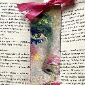 Zakładka papierowa Różowa Kokardka 1 Ręcznie malowana akwarela