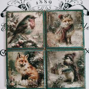 Ozdobne podkładki pod kubki Baśniowa Kraina - decoupage