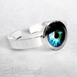 handmade oko w szkle: oryginalna bransoleta z grafiką w szkle na prezent
