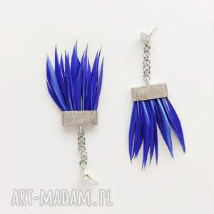 PIÓRKO kolczyki, pióra, srebro, alpaka