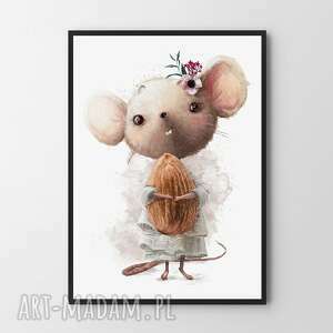 Plakat obraz mysza B2 - 50x70 cm, pokój dziecko, dla dziecka