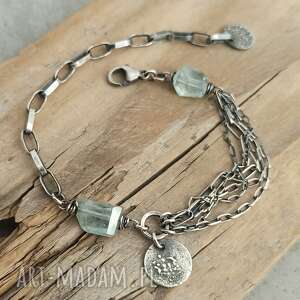 srebrna bransoletka z akwamarynem - Grey Line project