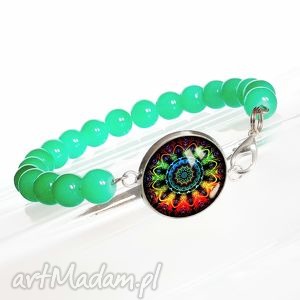 chodelska art studio bransoletka z kwarcem - mandala kolorowa, minerał, barwna