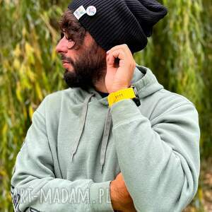 męska luźna czapka z bawełny logo kolorowe czarny, luźna męska